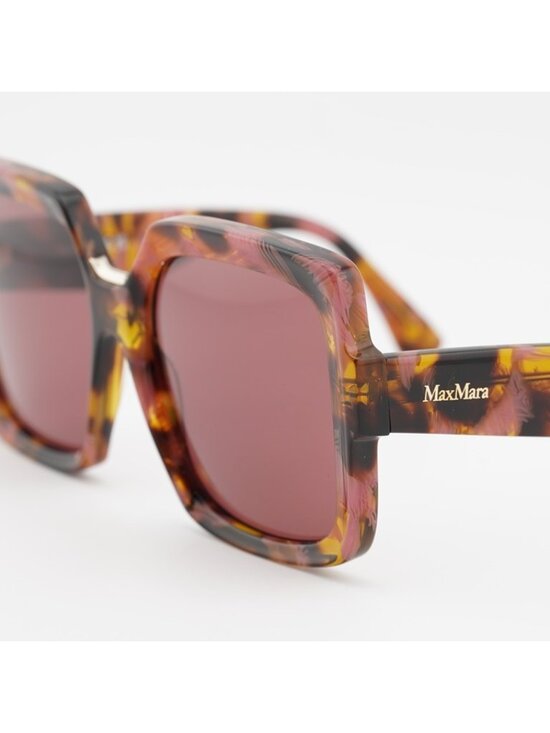 Max Mara ERNEST MM0088 55S Sunglasses Havana Square Frame, Bordeaux Lenses main image 7